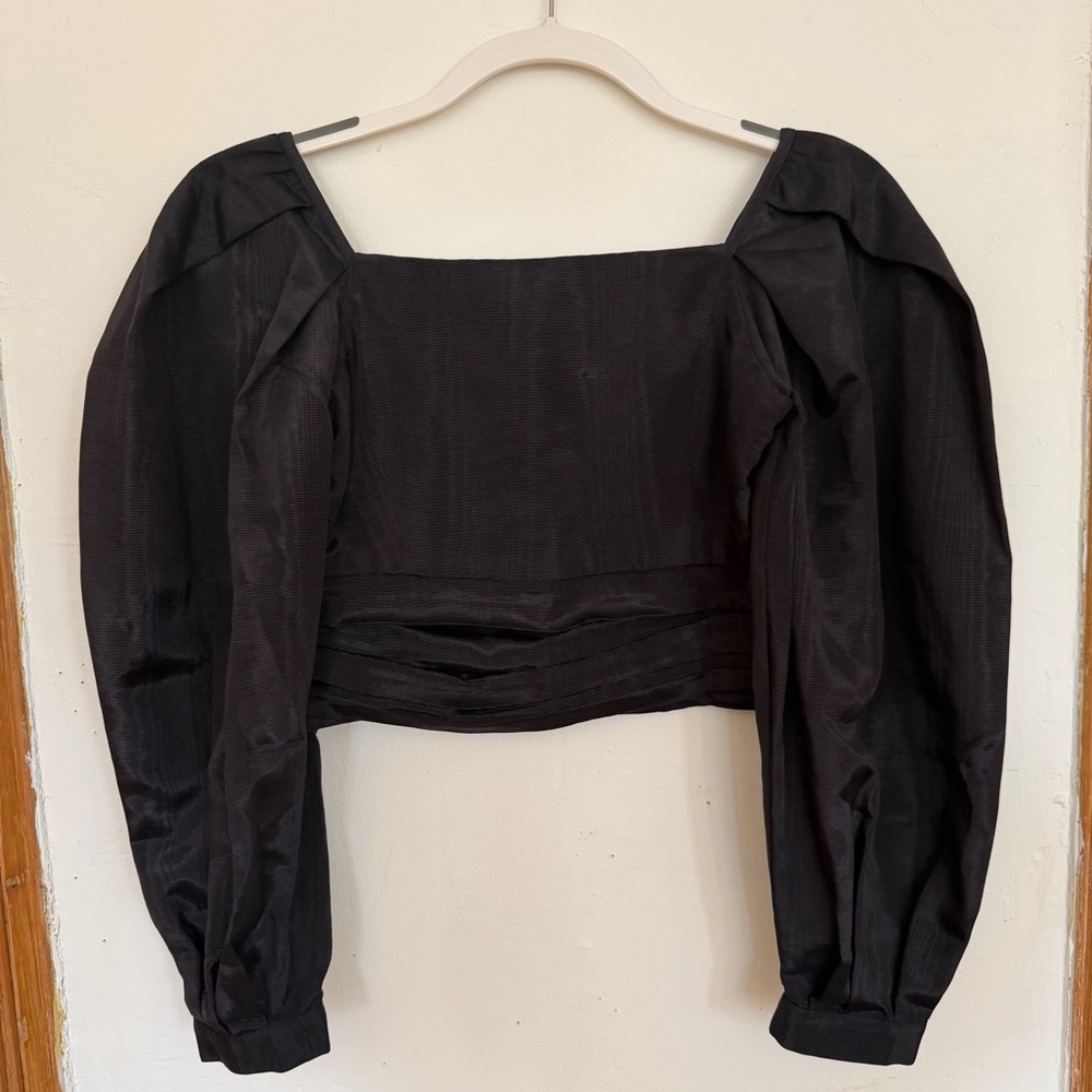 Batsheva Black Puff Sleeve Blouse